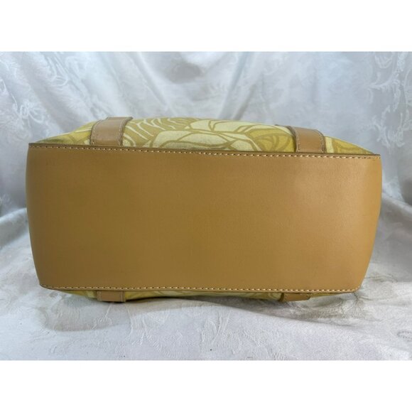 Fossil Vintage Yellow Textile Rose Purse with Fossil Key - Picture 7 of 8